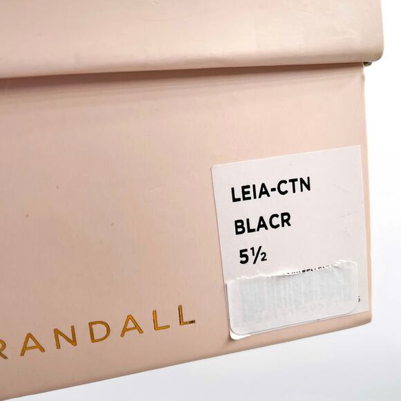 Loeffler Randall Leia Sandals Black Polka Dot Ankle Wrap Low Block Heel Sz 5.5‎ - Picture 13 of 13